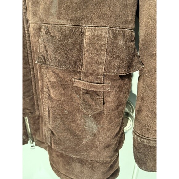 Phat Farm Men's Leather Heavy Shearling Jacket/Coat Men's XL Fur Lining Pockets - Picture 5 of 15